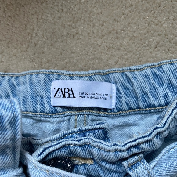 Zara light denim paperbag tie shorts - Picture 3 of 3